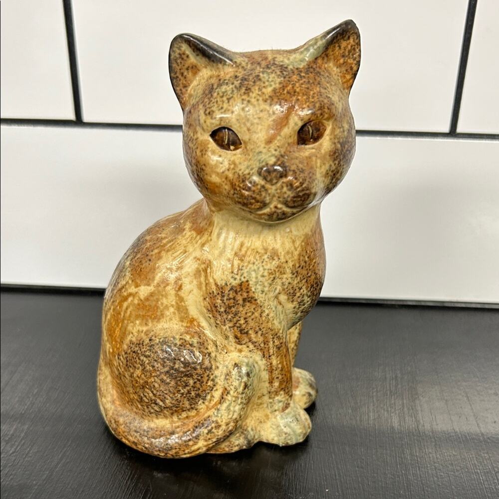 Vintage Siamese Cat Ceramic Figurine Hand Painted Japan